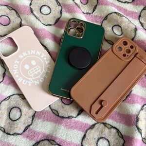 Apple Green, Pink, and Tan Phone Cases